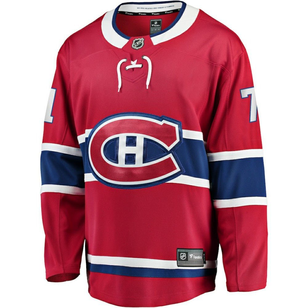 Jake Evans Montreal Canadiens Fanatics Home Breakaway Player Jersey Red