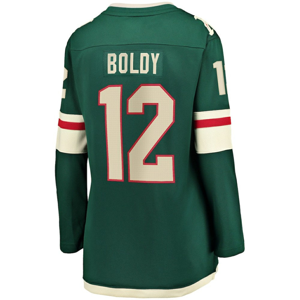 Matthew Boldy Minnesota Wild Fanatics Women's Home Breakaway Player Jersey Green
