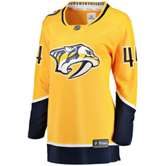 Kiefer Sherwood Nashville Predators Fanatics Women's Home Breakaway Player Jersey Gold