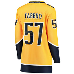 Dante Fabbro Nashville Predators Fanatics Women's Home Breakaway Player Jersey Gold