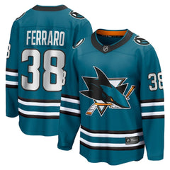 Mario Ferraro San Jose Sharks Fanatics Home Breakaway Player Jersey Teal