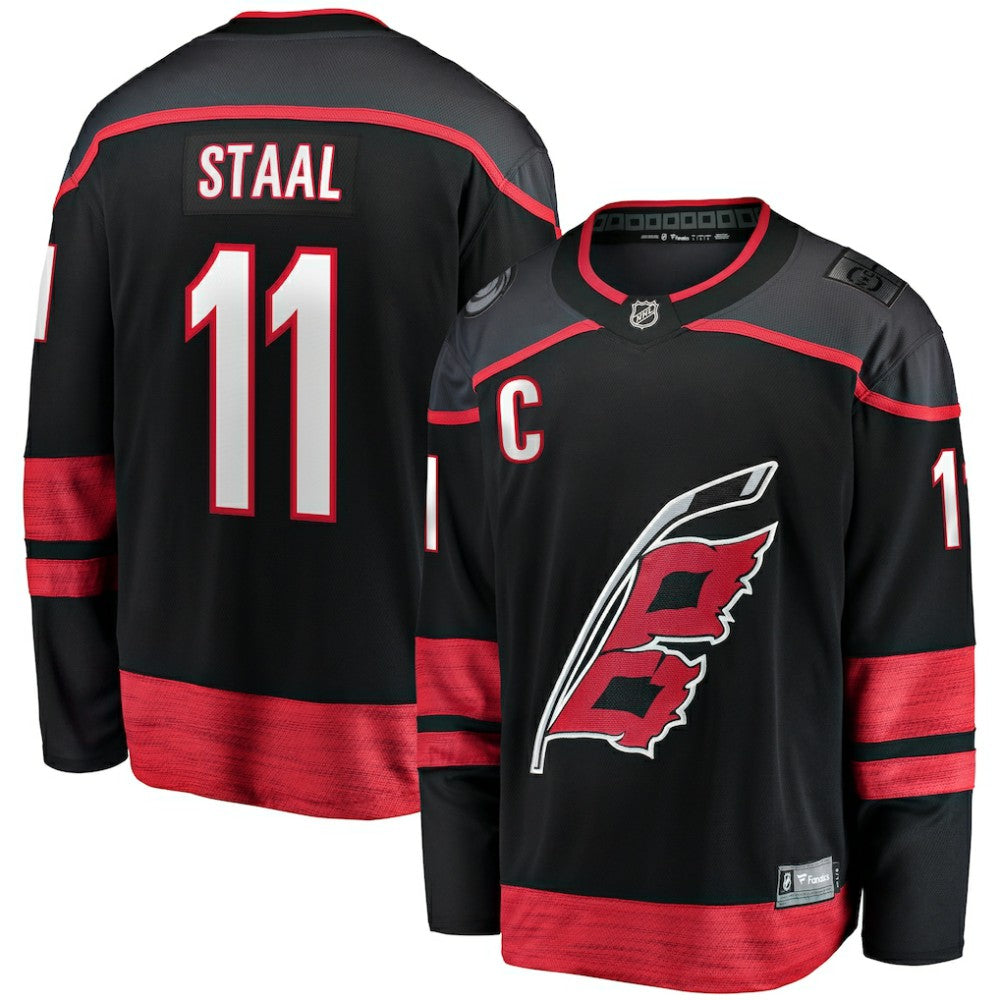 Jordan Staal Carolina Hurricanes Fanatics Home Captain Patch Breakaway Player Jersey Black