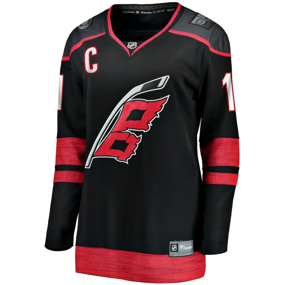 Jordan Staal Carolina Hurricanes Fanatics Women's Home Captain Patch Breakaway Player Jersey Black