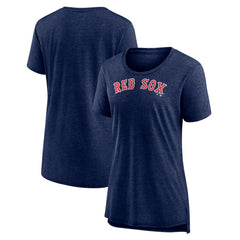 Boston Red Sox Women's Official Wordmark Tri-Blend T-Shirt Heather Navy