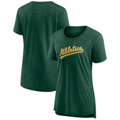 Athletics Women's Official Wordmark Tri-Blend T-Shirt Heather Green