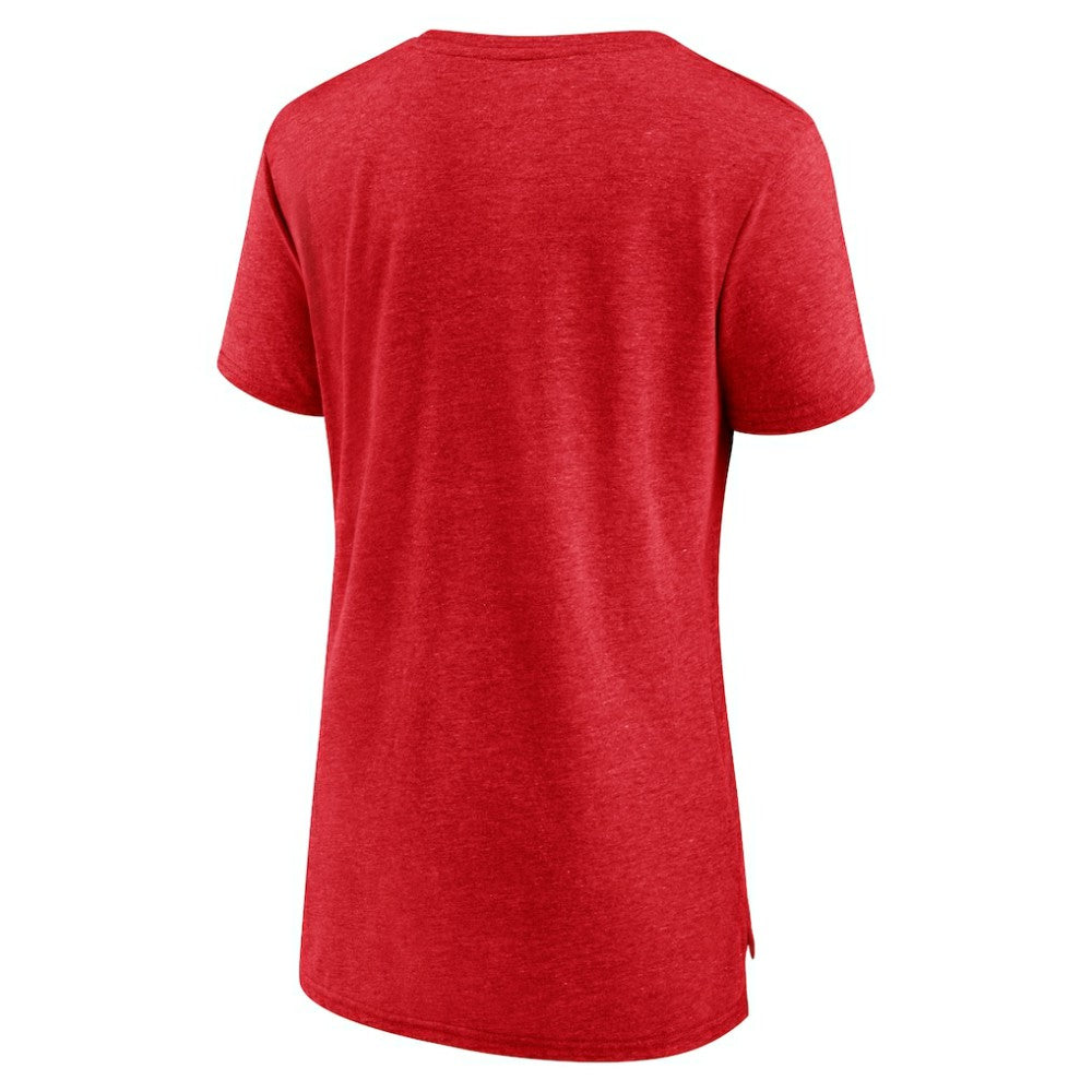 Philadelphia Phillies Women's Official Wordmark Tri-Blend T-Shirt Heather Red