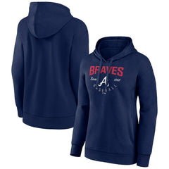 Atlanta Braves Women's Team Live For It Pullover Hoodie Navy