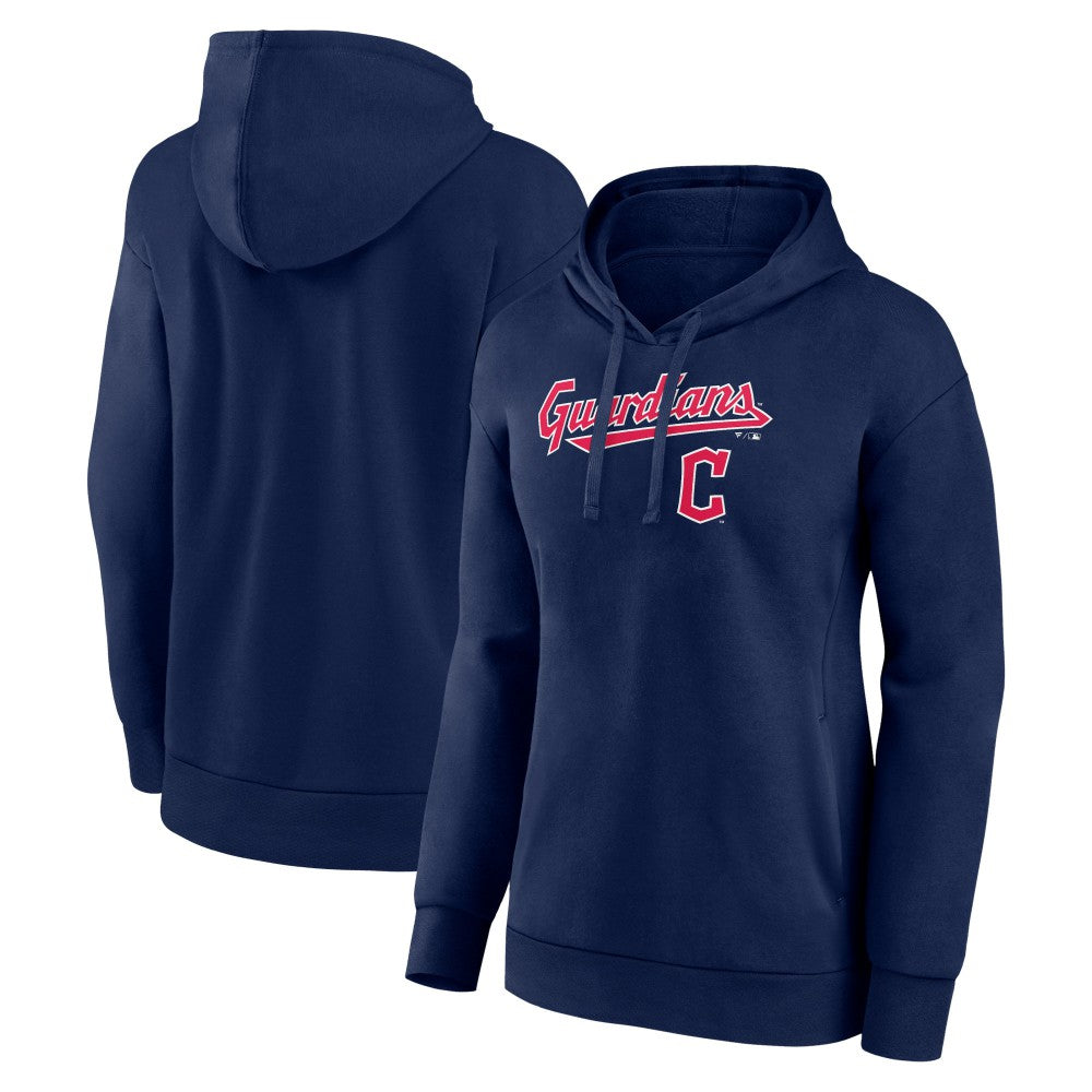 Cleveland Guardians Women's Team Lockup Pullover Hoodie Navy