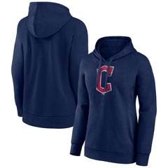 Cleveland Guardians Women's Distressed Team Pullover Hoodie Navy