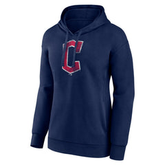 Cleveland Guardians Women's Distressed Team Pullover Hoodie Navy