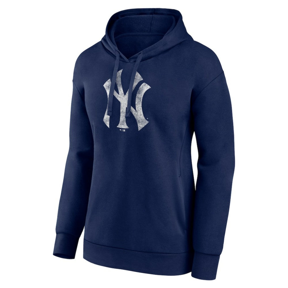 New York Yankees Women's Distressed Team Pullover Hoodie Navy