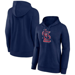 St. Louis Cardinals Women's Distressed Team Pullover Hoodie Navy