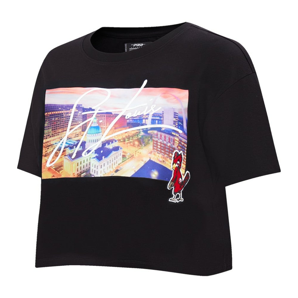 St. Louis Cardinals Pro Standard Women's Cityscape Boxy T-Shirt Black