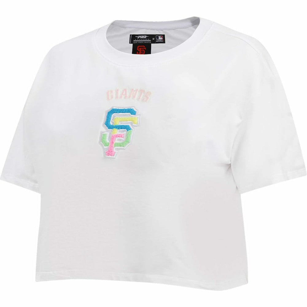 San Francisco Giants Pro Standard Women's Washed Neon Cropped Boxy T-Shirt White