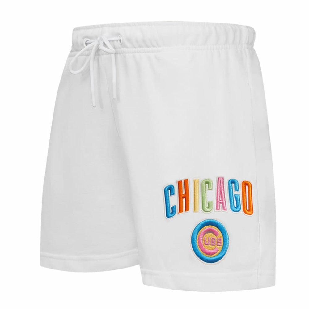 Chicago Cubs Pro Standard Women's Washed Neon Shorts White