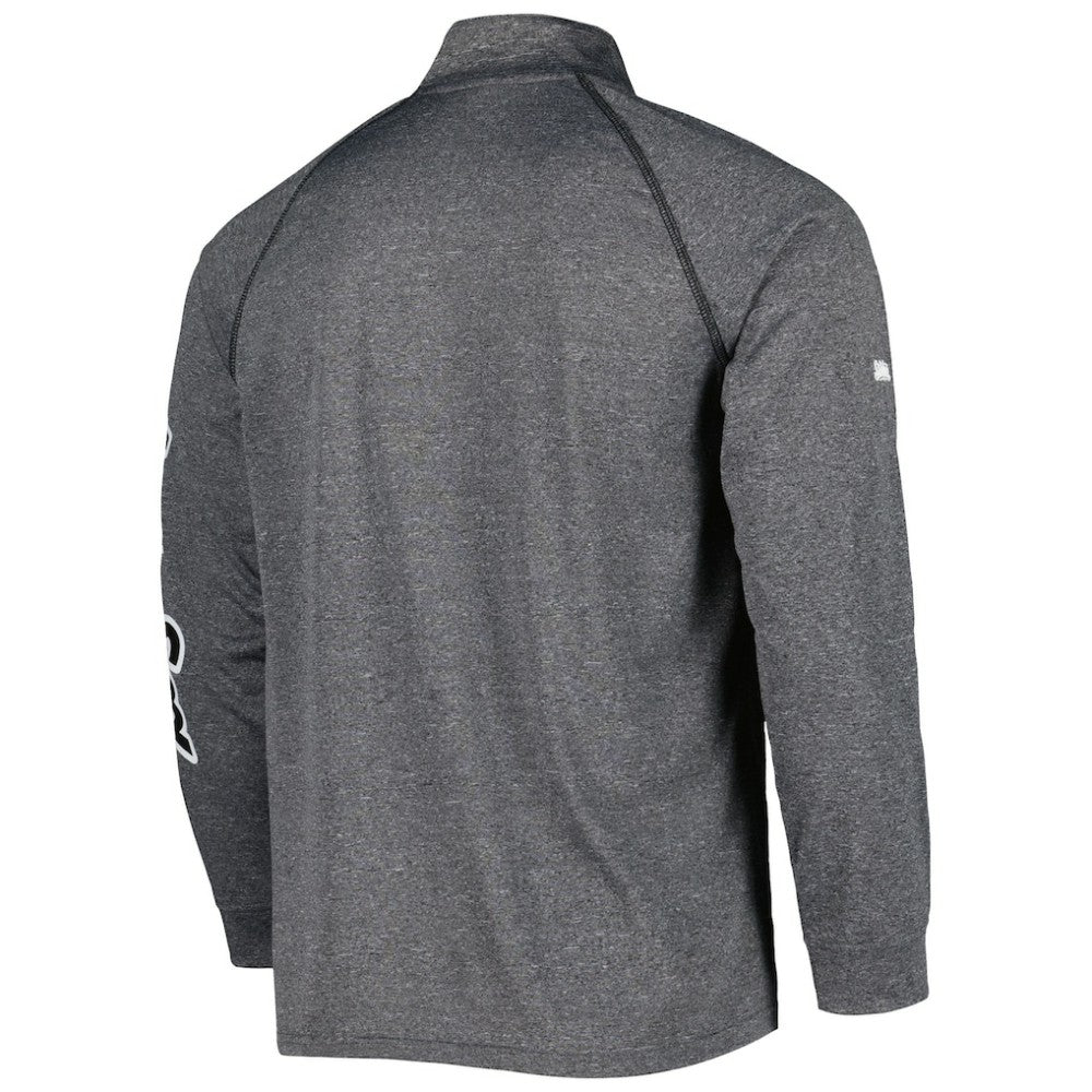 Chicago White Sox Stitches Wordmark Raglan Quarter-Zip Top Heather Gray