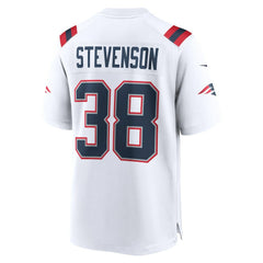 Rhamondre Stevenson New England Patriots Game Player Jersey - White