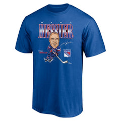 Mark Messier New York Rangers Player Caricature T-Shirt Blue