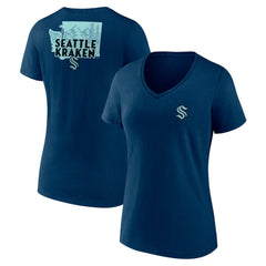Seattle Kraken Women's Territorial V-Neck T-Shirt Deep Sea Blue