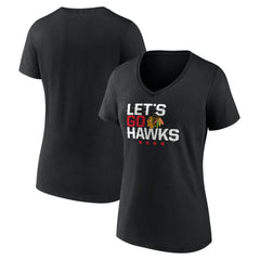 Chicago Blackhawks Women's Shout Out V-Neck T-Shirt Black