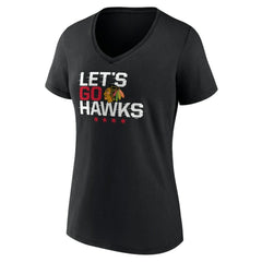 Chicago Blackhawks Women's Shout Out V-Neck T-Shirt Black