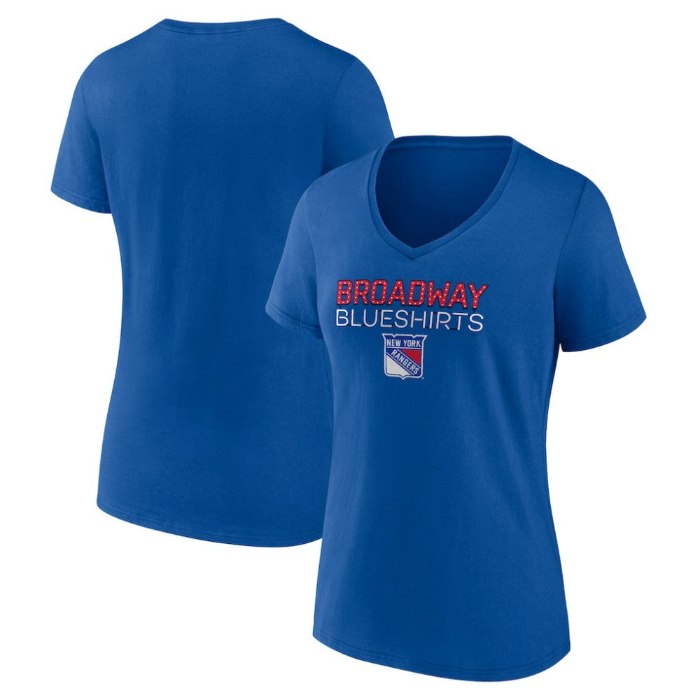 New York Rangers Women's Shout Out V-Neck T-Shirt Blue