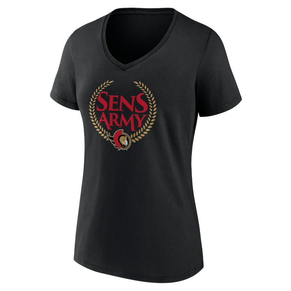 Ottawa Senators Women's Shout Out V-Neck T-Shirt Black