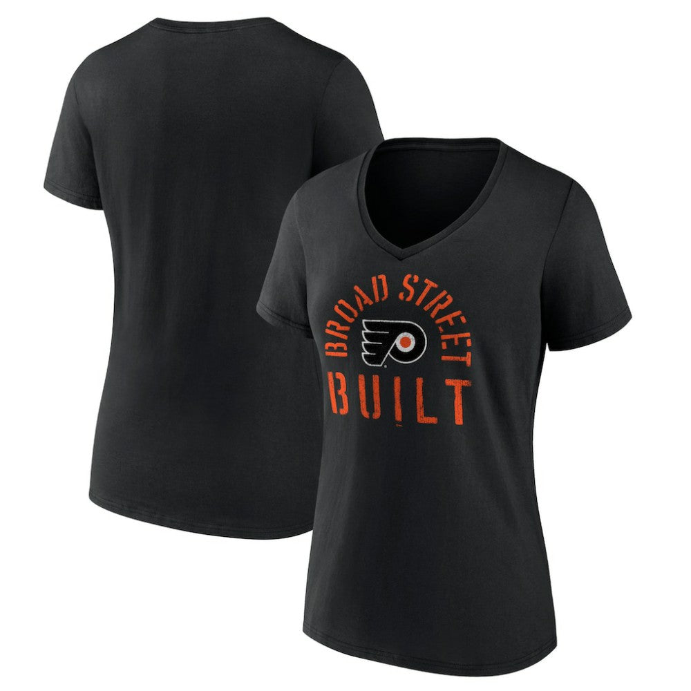 Philadelphia Flyers Women's Shout Out V-Neck T-Shirt Black