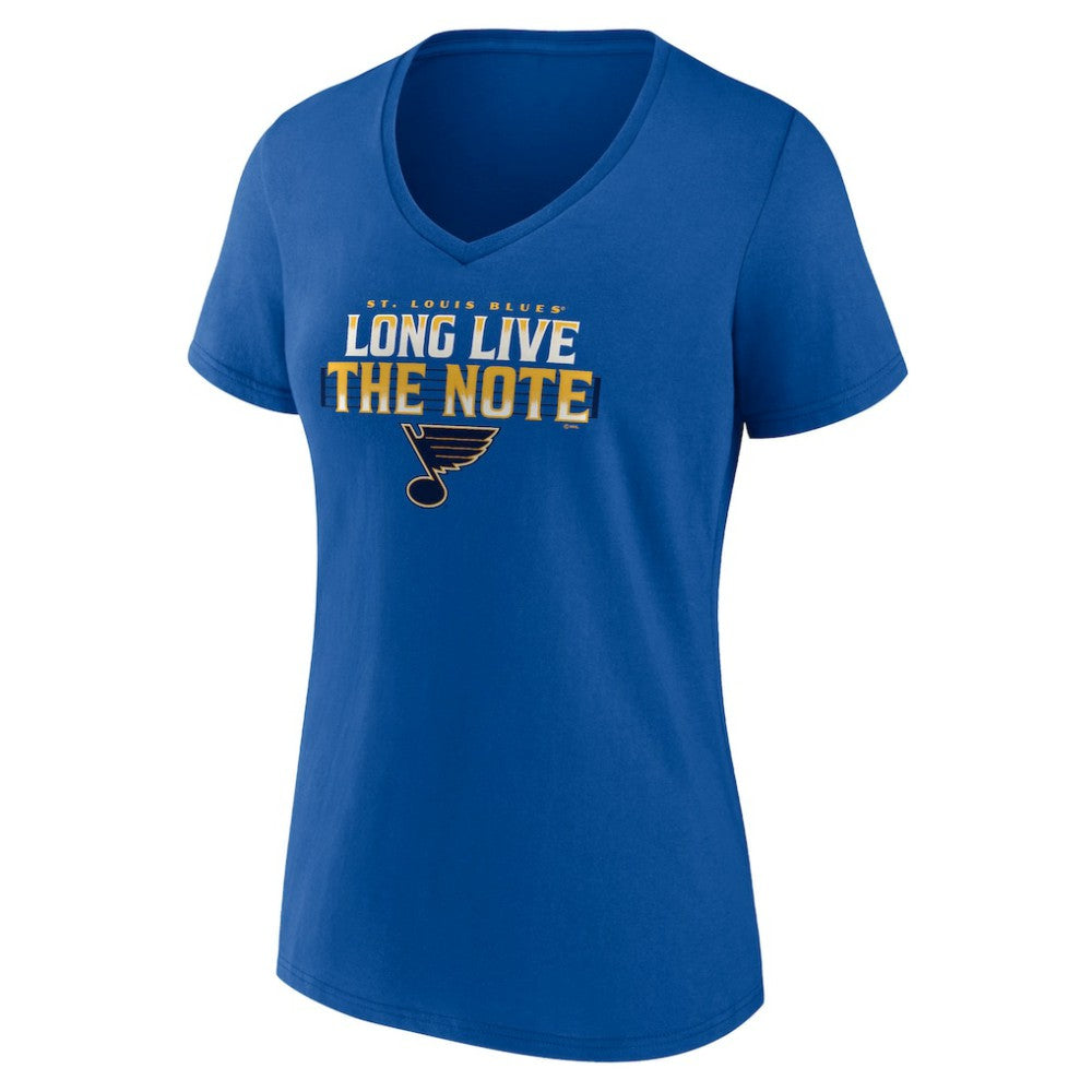 St. Louis Blues Women's Shout Out V-Neck T-Shirt Blue