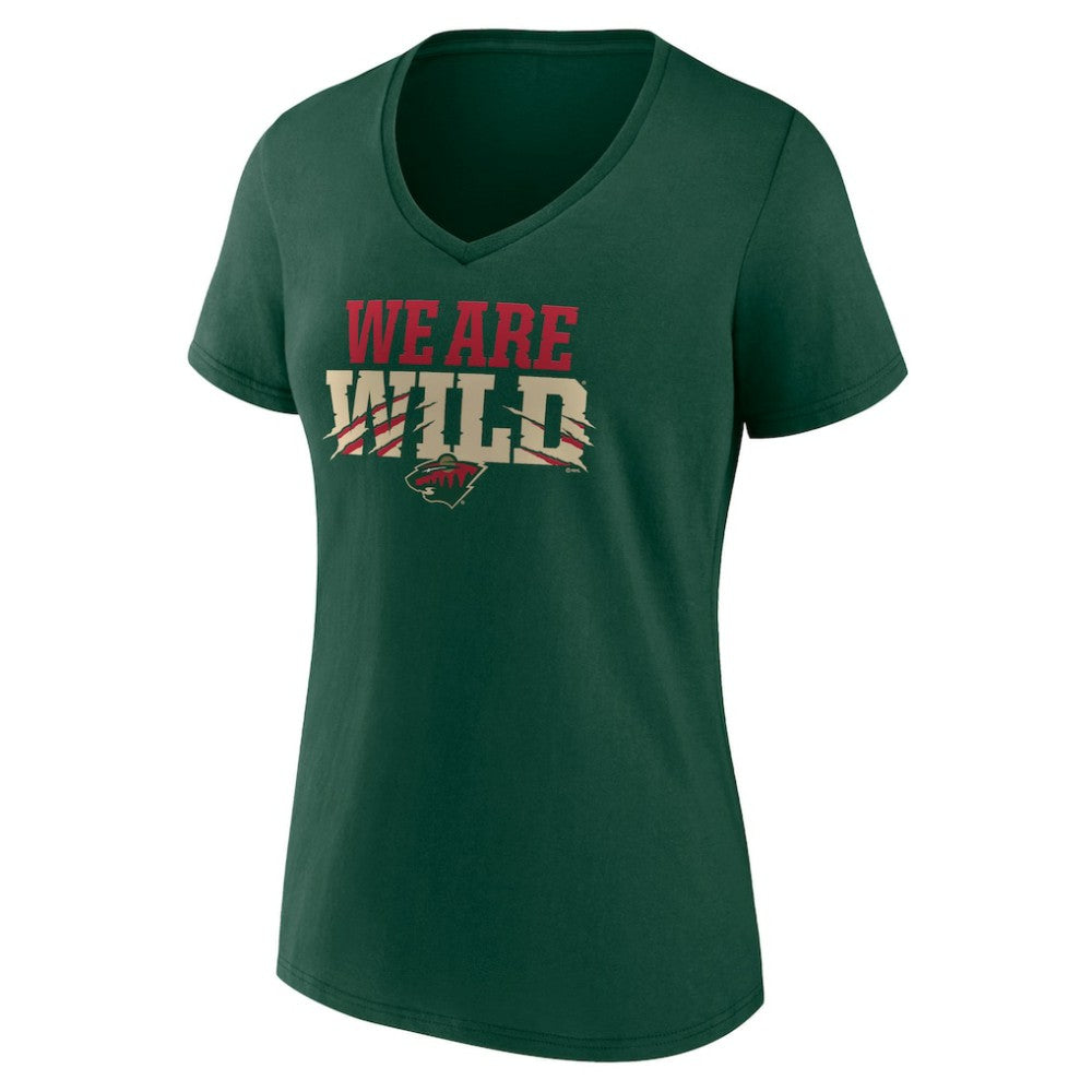 Minnesota Wild Women's Proclamation V-Neck T-Shirt Green