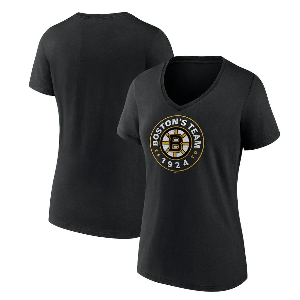 Boston Bruins Women's Represent V-Neck T-Shirt Black