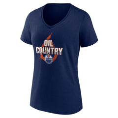 Edmonton Oilers Women's Represent V-Neck T-Shirt Navy