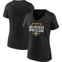 Pittsburgh Penguins Women's Represent V-Neck T-Shirt Black