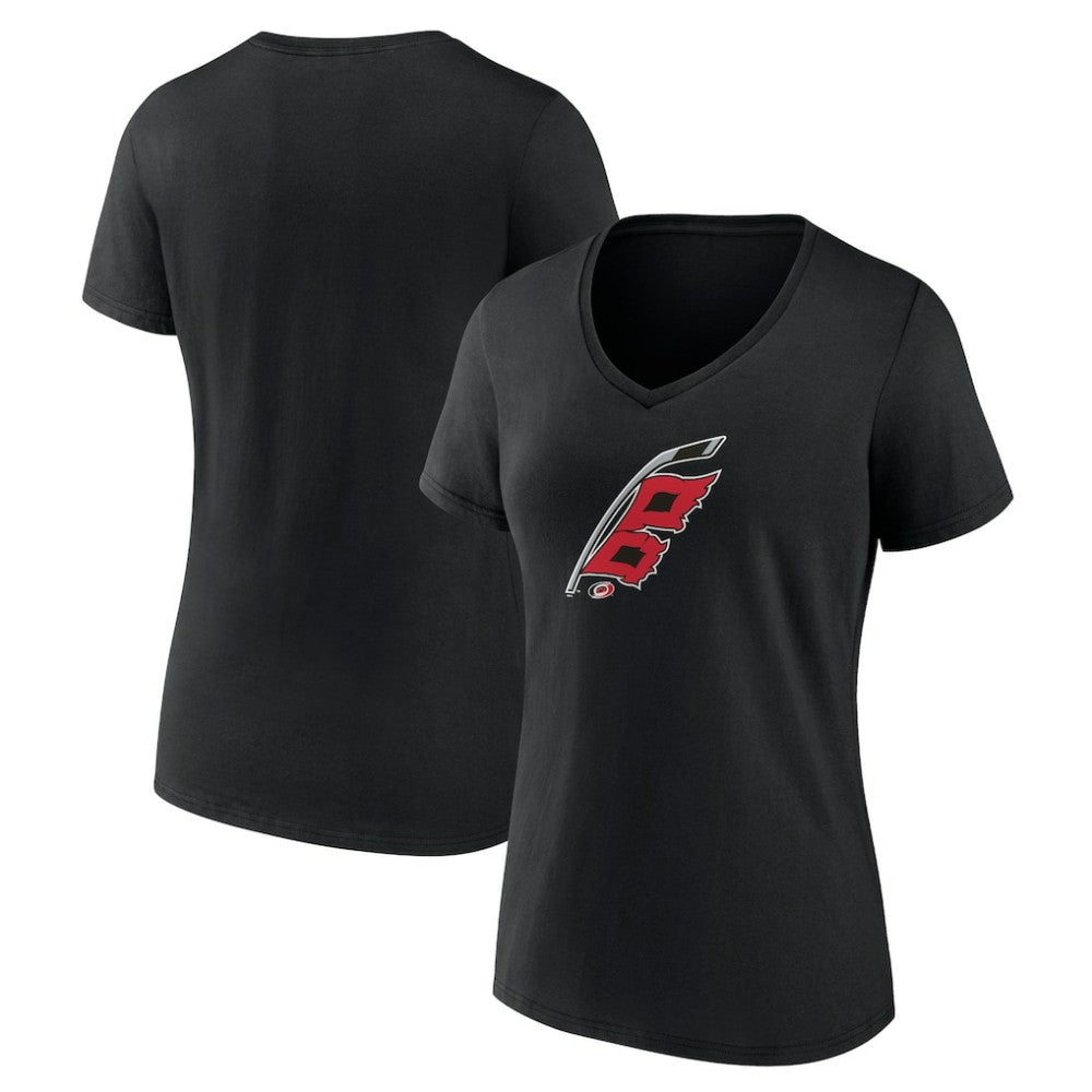 Carolina Hurricanes Women's Alternate Logo V-Neck T-Shirt Black