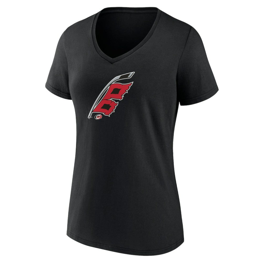 Carolina Hurricanes Women's Alternate Logo V-Neck T-Shirt Black