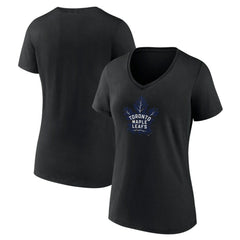 Toronto Maple Leafs Women's Alternate Logo V-Neck T-Shirt Black