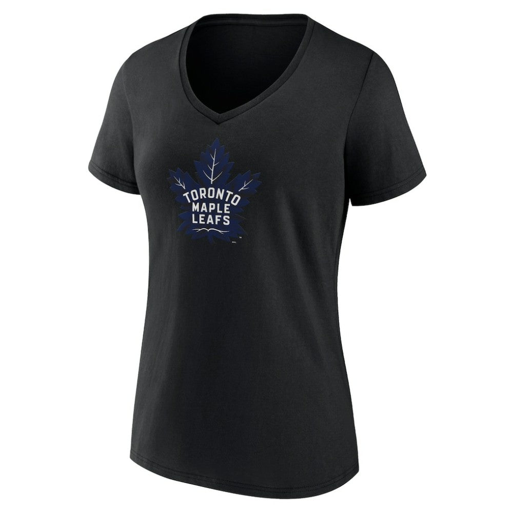 Toronto Maple Leafs Women's Alternate Logo V-Neck T-Shirt Black