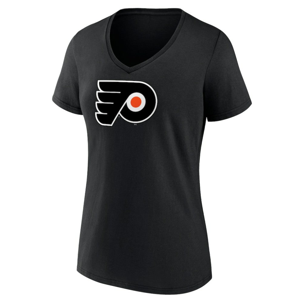 Philadelphia Flyers Women's Alternate Logo V-Neck T-Shirt Black