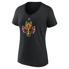 Calgary Flames Women's Alternate Logo V-Neck T-Shirt Black