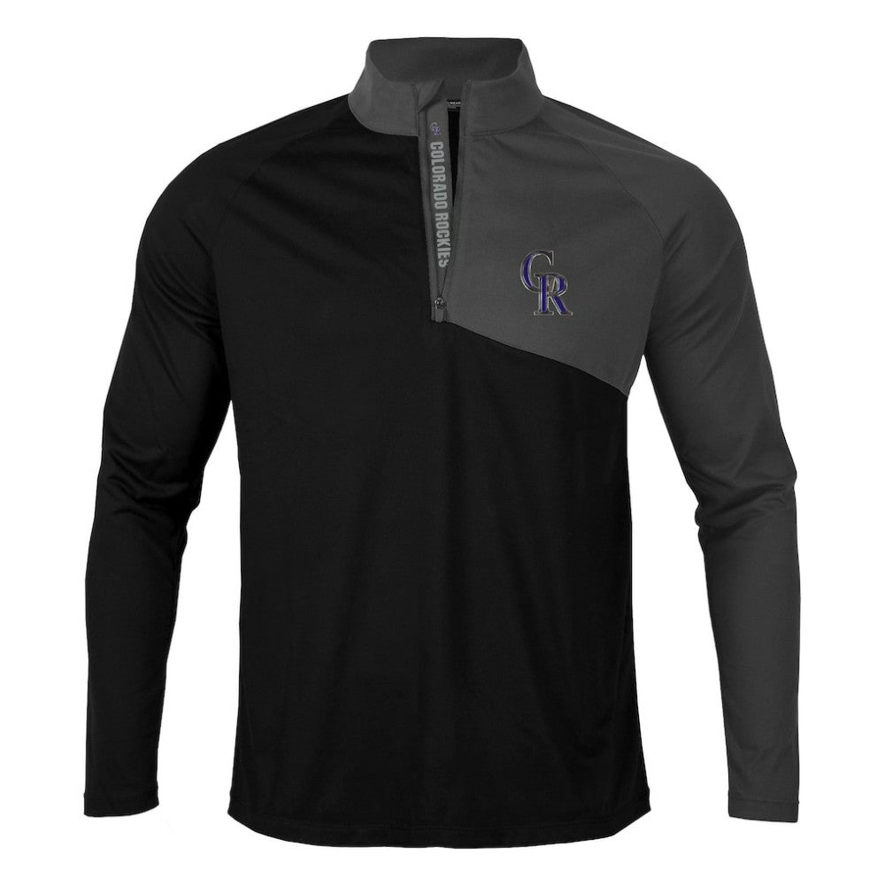 Colorado Rockies Levelwear Pinnacle Quarter-Zip Pullover Top Black/Charcoal