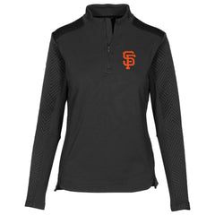 San Francisco Giants Levelwear Women's Daybreak Quarter-Zip Pullover Top Black