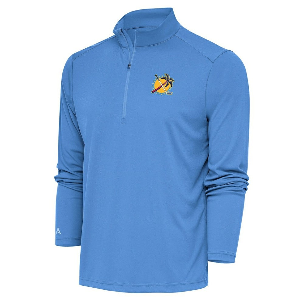 Florida Panthers Antigua Special Edition 2.0 Tribute Quarter-Zip Pullover Top Light Blue