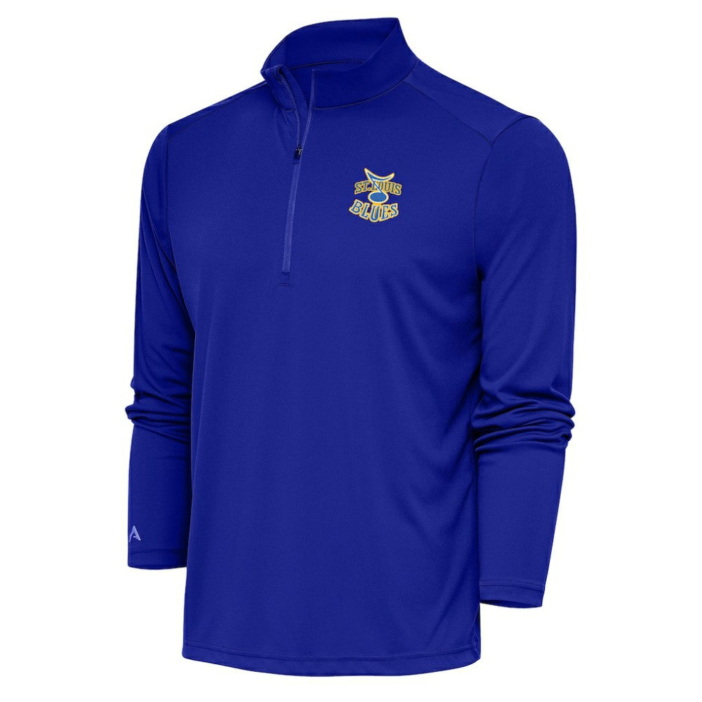 St. Louis Blues Antigua Special Edition 2.0 Tribute Quarter-Zip Pullover Top Royal