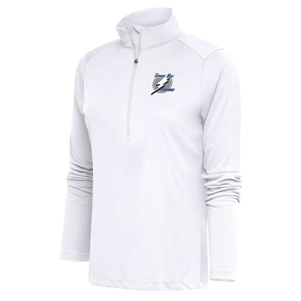 Tampa Bay Lightning Antigua Women's Special Edition 2.0 Tribute Quarter-Zip Pullover Top White