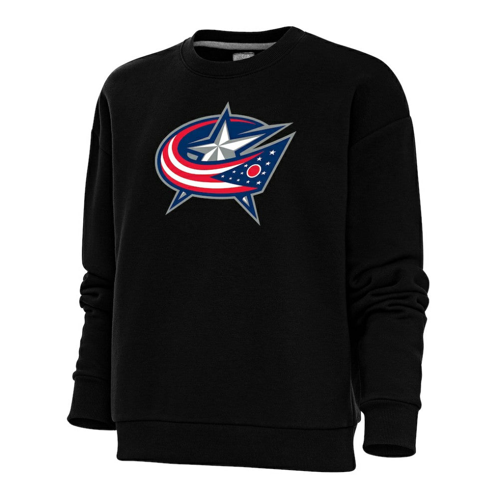 Columbus Blue Jackets Antigua Women's Special Edition 2.0 Victory Crewneck Pullover Sweatshirt Black
