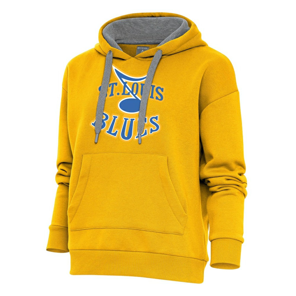 St. Louis Blues Antigua Women's Special Edition 2.0 Victory Pullover Hoodie Gold