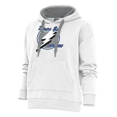 Tampa Bay Lightning Antigua Women's Special Edition 2.0 Victory Pullover Hoodie White