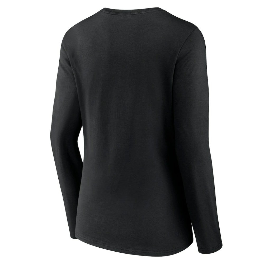 Dallas Stars Women's Primary Team Logo Long Sleeve V-Neck T-Shirt Black