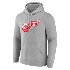 Detroit Red Wings Primary Team Logo Pullover Hoodie Gray