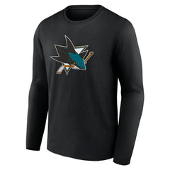 San Jose Sharks Primary Logo Team Long Sleeve T-Shirt Black